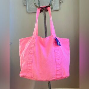 Joy Lab Bright Neon Pink Canvas Tote Bag